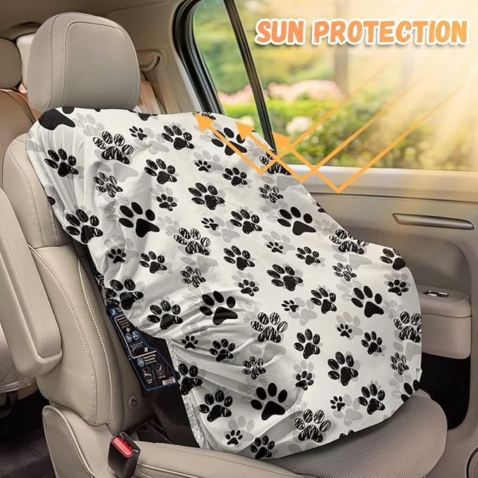 Car Seat Sun Shade Cover, Portable Stretchable Car Seat Cover Baby Trend Car Seat Protector, Easy Installation for Baby & Kids, Boho Flower