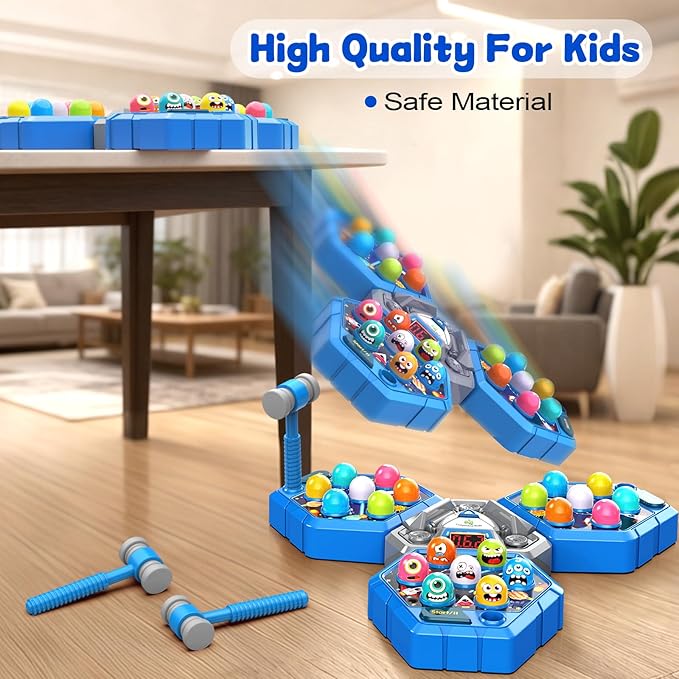 Whack Game Mole for Toddlers, Toys for 3 4 5 6 7+ Year Old Boys Girls,Pounding Toys for Age 3-8, Birthday Gift for 3-12 Year Old Boys Girls, Interactive Educational Toys with 3 Modes,1-3 Player
