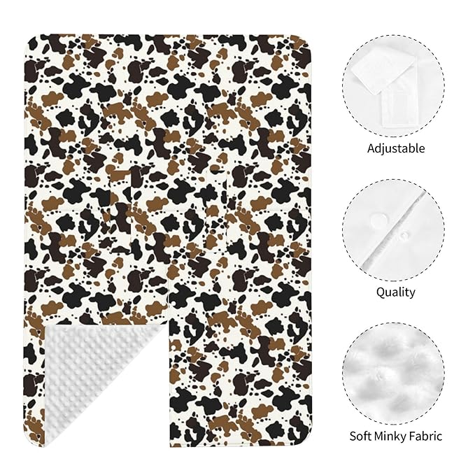 Brown Black Cow Skin Baby Car Seat Canopy Nursing Cover for Newborn Car Seat Breastfeeding Covers Blanket Newborn Shower Gift