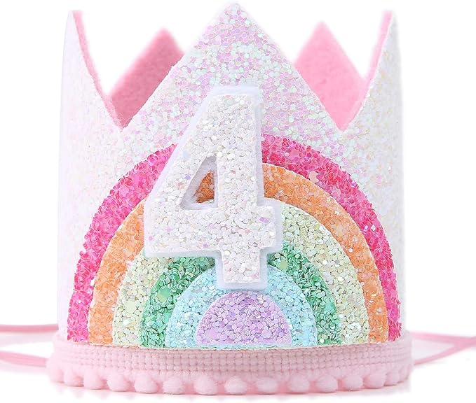 Boy Girl Birthday Crown, Prince Princess Birthday Hat Headband Tiara Crown Cake Photo Prop Party Decorations