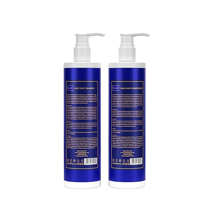 Baby Hair, Coconut Tress Intense Moisture Shampoo and Conditioner Duo - Hydrating Hair Care for All Hair Types Count Pack 33.8oz.