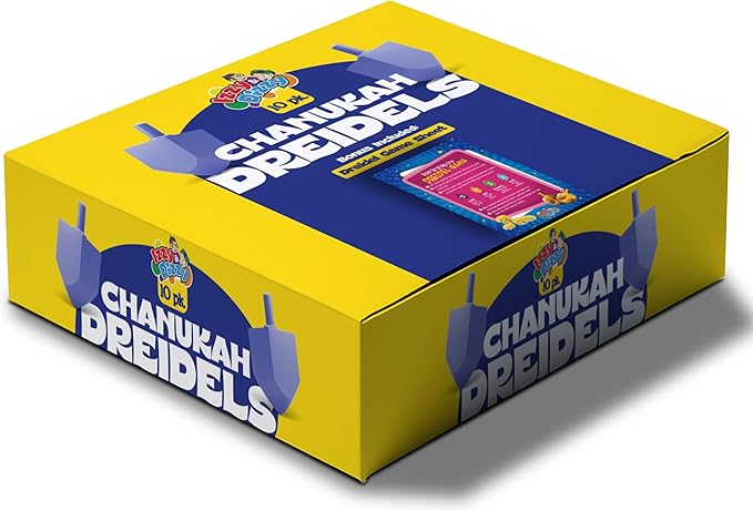 Izzy 'n' Dizzy Hanukkah Metallic Gold and Silver Dreidel (Pack of 10) - Medium