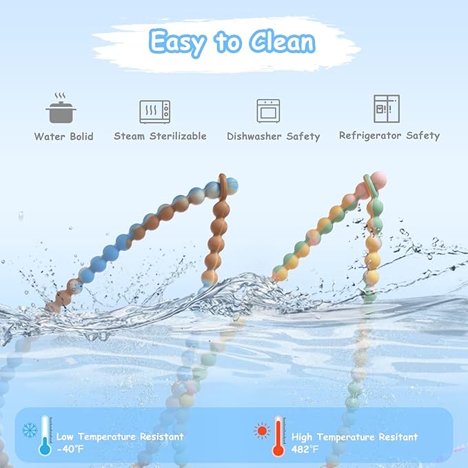 Teething Necklace for Baby - Integrated Safety Design for Toddler, Sensory Chew Necklace for Kids, Boys, Girls with Autism, ADHD, Fidget - Nursing Breastfeeding Necklace for Mom