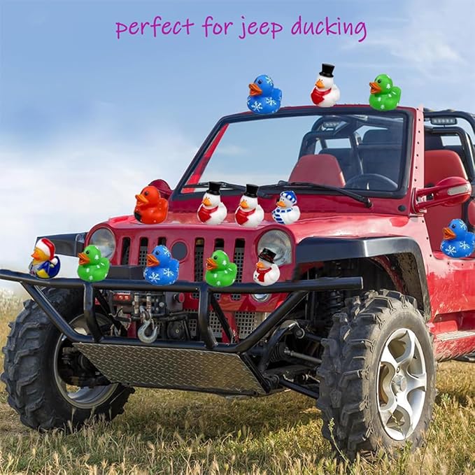 12pcs Assorted Rubber Duck Christmas Duck Toys,Small Rubber Ducks in Bulk Baby Shower Bath Toy for Kids Toddler Birthday Halloween Party Favors Stocking Stuffers Classroom Incentives