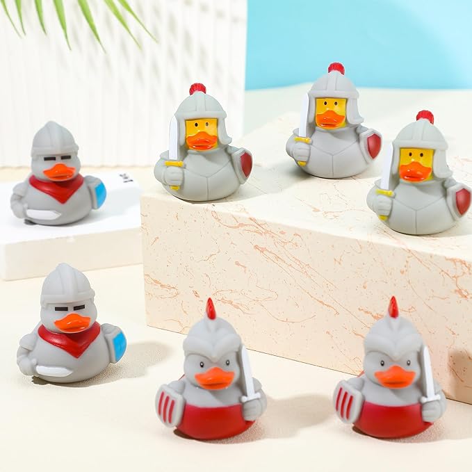 Sotiff 36 Pcs Medieval Rubber Duckies Knight Character Funny Military Rubber Ducks for Carnival Birthday Theme Decor Supplies