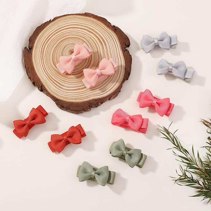 YHXX YLEN Baby Hair Bows for Girls Mini Fully Lined Hair Bows Grosgrain Ribbon 1.2" Tiny Baby Hair Clips for Baby Girls Infant Fine Hair 100PCS (50 Colors in Pairs)