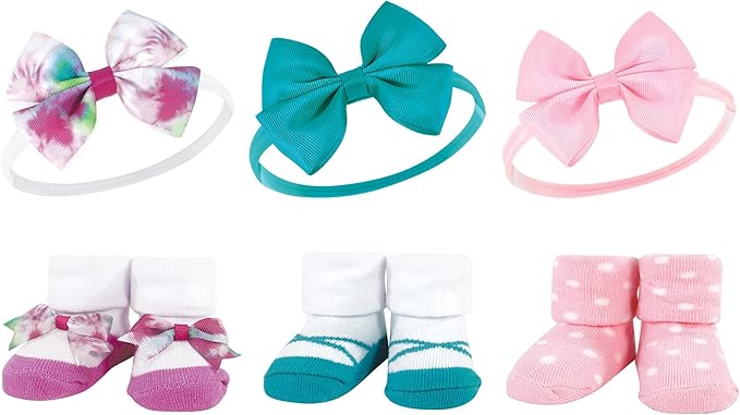 Hudson Baby Girl's Headband and Socks Giftset