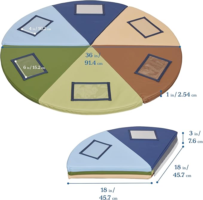 ECR4Kids SoftZone Picture Me Play Mat, Activity Mat, Earthtone
