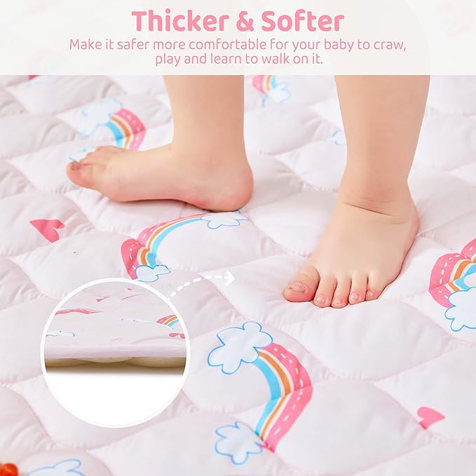 Baby Play Mat, Extra Large&Thick Baby Mat for Floor, Foldable Padded Floor Mat for Baby
