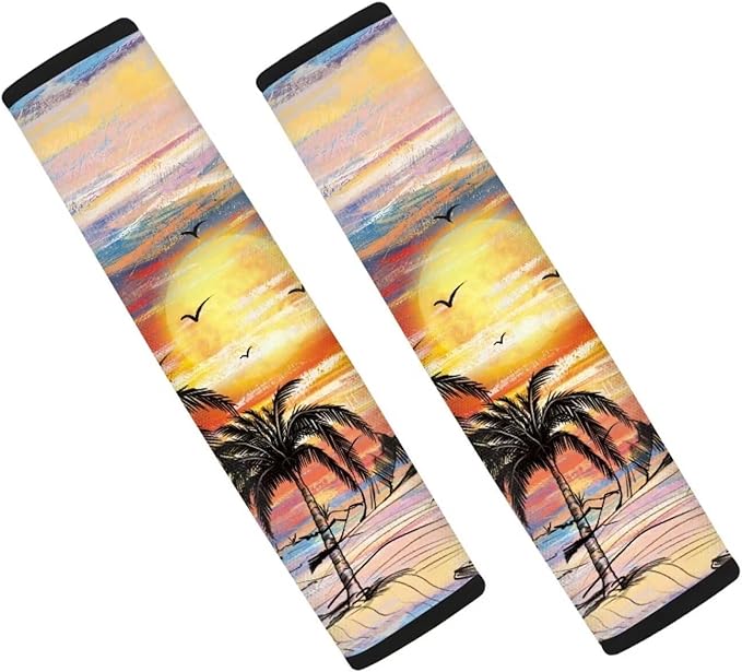 AFPANQZ 2 Pack Automotive Seat Belt Covers Pads Car Accessories Interior Decor Palm Print Safety Seatbelt Cushion Pillow Universal Fit Bag Shoulder Straps Pads