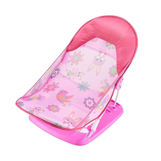 Foldable Baby Bather - Baby Bath Support with 3 Adjustable Positions for Newborns 0-12 Months (Pink-02)