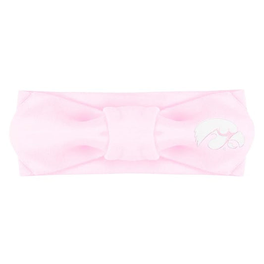 Creative Knitwear Iowa Hawkeyes Infant Girls Pink Solid Hair Knot Headband Embroidered Logo - Size Newborn - 4T
