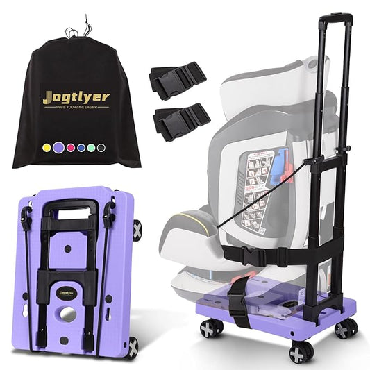 Car Seat Dolly for Airport Folding Car Seat Travel Cart for Airplane - Car Seat Roller with Wheel Carrier with Straps Foldable Luggage Trolley Folding Hand Truck Dolly for Moving