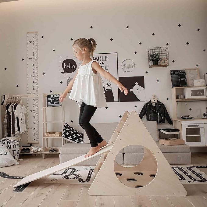 Climbing Triangle with a ramp, Montessori triangle climber, Montessori climber, climbing frame, children indoor play gym,