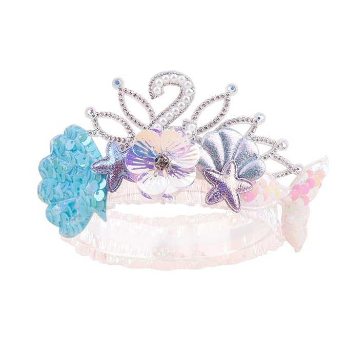 cherrboll Baby Girl Birthday Crown Floral Headband, Soft Flower Head Wrap Tiara Hairband for 1-3 Years Old Toddlers Kids 2nd Birthday Party Dress Photo Decoration