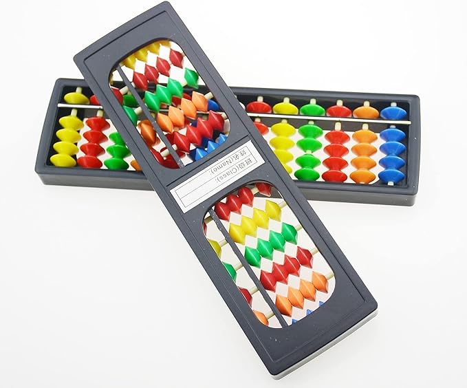 Plastic Colorful Beads Abacus Soroban, 13 Column Chinese Abacus Japanese Soroban Calculator Kid's Counting Tool (Style 1)
