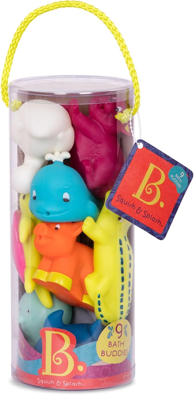B. toys – Animal Bath Squirts – 9 Water Squirts – Baby Bath Toys for Babies – 10+ Months – Squish & Splash – Horse, Crocodile & More