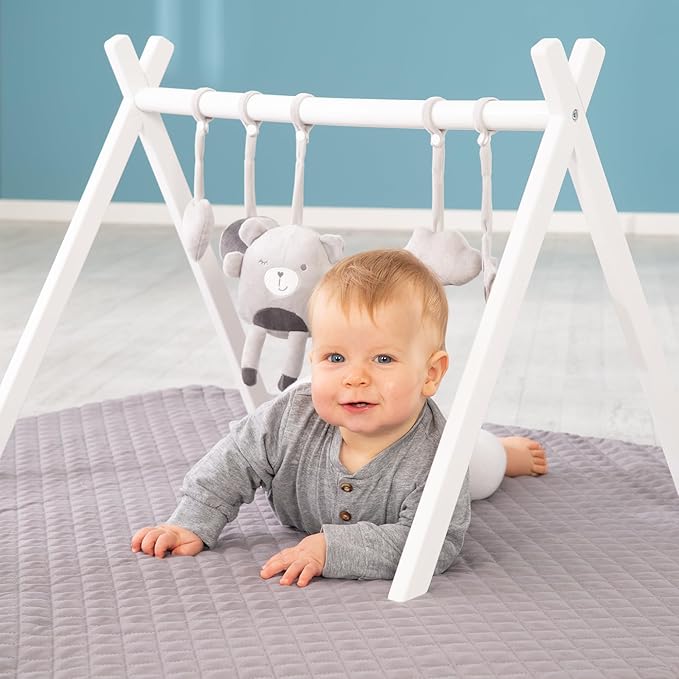roba Montessori Babygym Wooden Baby Play Arch - Solid Play Arch - Promotes Fine Motor Skills - White