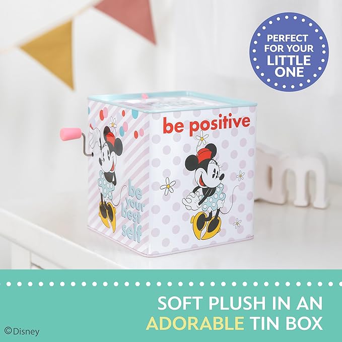 Kids Preferred Disney Baby Minnie Mouse Toy Jack in The Box for Toddlers 1-3, Disney Minnie Mouse Toys for Girls Musical Toys for Toddlers 1-3
