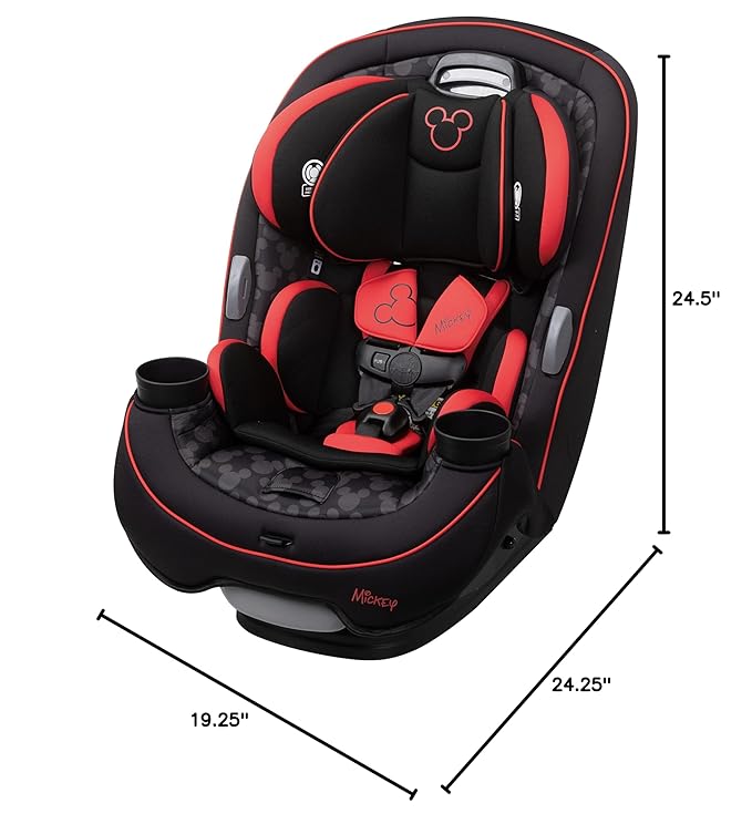 Disney Grow and Go Convertible Car Seat, Rear Facing 5-40 pounds, Forward Facing 30-65 pounds, Booster 40-100 lbs, Convert from Infant to Toddler, Simply Mickey