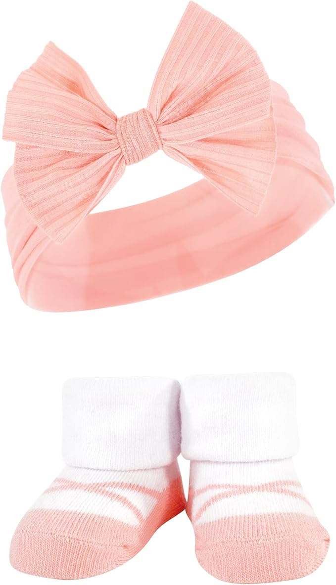 Hudson Baby Girl's Headband and Socks Giftset