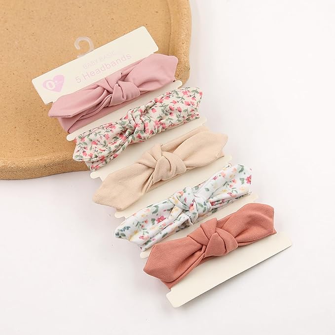 KIDOCHEESE Baby Headbands Soft Stretchy Baby Girl Bows Newborn Infant Toddler Headwrap Hair Accessories