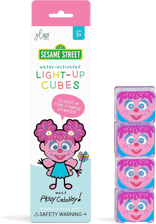 Glo Pals x Sesame Street Water-Activated Light-Up Cubes for Sensory Play (Abby Cadabby - Cubes Only)
