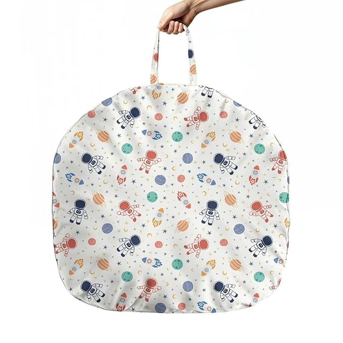 Cute Astronaut and Planet Newborn Lounger Pillow Cover Removable Soft Slipcover for Newborn Baby Padded Lounger Infant Floor Seat Cover for Boys Girls Breathable and Washable