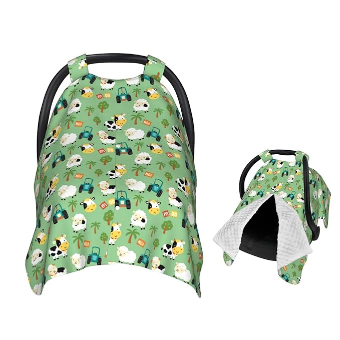 Funny Cow in Farm Yard Baby Car Seat Canopy Nursing Cover for Newborn Car Seat Breastfeeding Covers Blanket Newborn Shower Gift