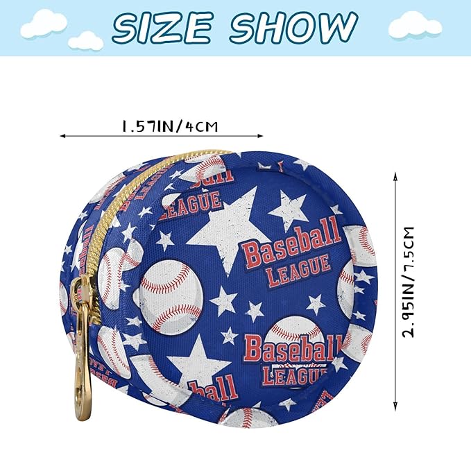 Baseball Stars Blue Print Pacifier Holder Case for Diaper Bag Portable Travel Pacifier Storage Case with Clip Newborn Baby Pouch for Baby Boys Girls Purse Outdoor