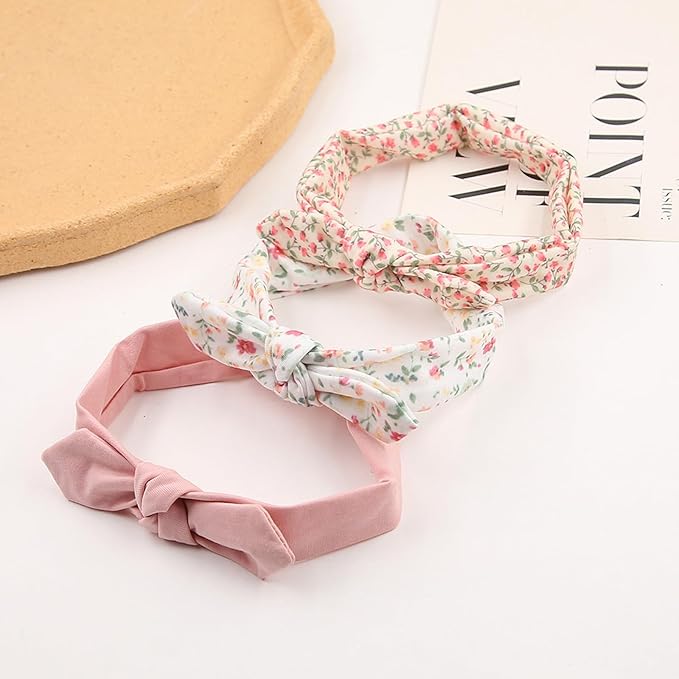 KIDOCHEESE Baby Headbands Soft Stretchy Baby Girl Bows Newborn Infant Toddler Headwrap Hair Accessories