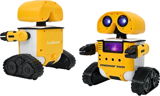 LEXiBOOK, Powerman® Rover, Your Adorable Remote-Controlled Robot Companion, Remote and Gesture Control, Plays Music and Dances, Repeats After You, Light and Sound Effects, STEM programmable, ROB14