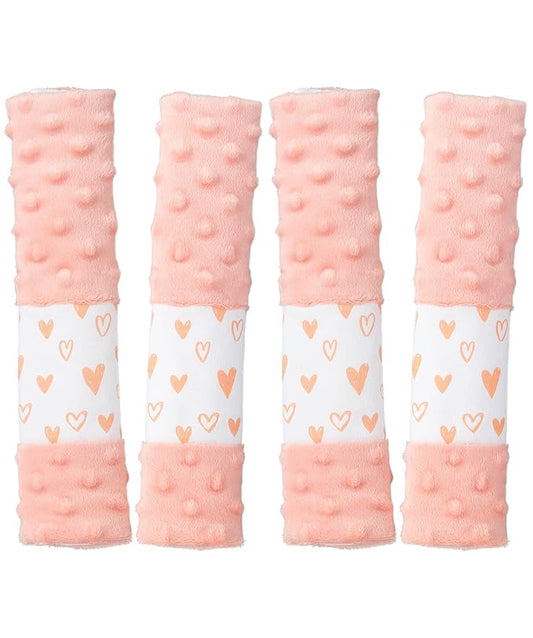 4 Pack Car Seat Belt Straps Cover for Baby Kids,Pink Baby Carrier Straps Covers Stroller Strap Pads Baby Car Seat Belt Neck Covers for Baby(9.8'’X2.2''inch)