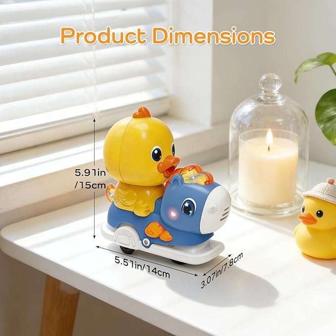 Baby Crawling Walking Toys for Toddlers with Adorable Shape, Musical Car Crawling Developmental Toys with Sounds and Lights, Ideal Gifts for Babies