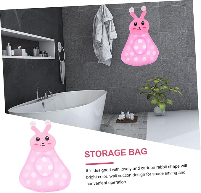 Toyvian 1pc Toy Storage Bag Baby Toys Toddler Toy Baby Bath Bag Baby Storage Bag Toy Bath Toy Organizer Bathroom Organiser Holder Toddlers Toys Rabbit Shaped Bag Tub Child Pvc Bath Net
