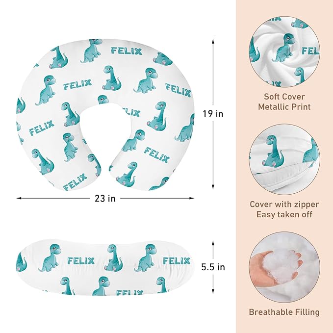 Personalised Car Seat Cover for Girls and Boys - 7 in 1 Multipurpose Breast Feeding Cover, Nursing Cover, Grocery Cart Cover - Birthday Gift for 0-2 Years Babies Green Dinosaur Pattern (27"x29")