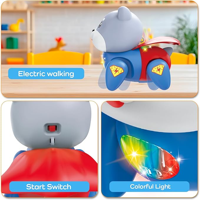 Baby Toys, Fun Tummy Time Toy for Toddlers with Music and Light, Interactive Walking Moving Sensory Toys for Infant Baby Girls and Boys, Birthday Gifts for Kids Boy Girl 3 4 5 6 7 8 Years