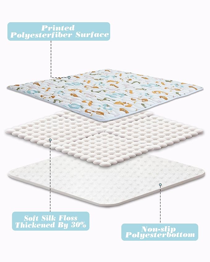 Viviland Baby Mats for Floor, 71x59 Inch Playpen Mat, Thicker & Large Soft Cushioning Padding Playmat for Baby and Toddlers Infants, Non-Slip & Machine Washable, Blue Numbers