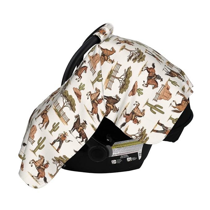 Western Baby Car Seat Canopy Cover Multi Use Nursing Cover for Mom Nursing Covers Newborn Western Shower Gift