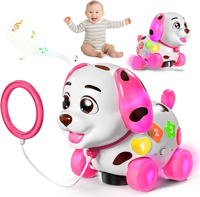 Musical Bilingual Puppy Toys for 1 Year Old Girl Gifts, First 1st Birthday Girl Gifts for 1 Year Old Toy, Learning Educational Baby Toy 6-12-18 Months