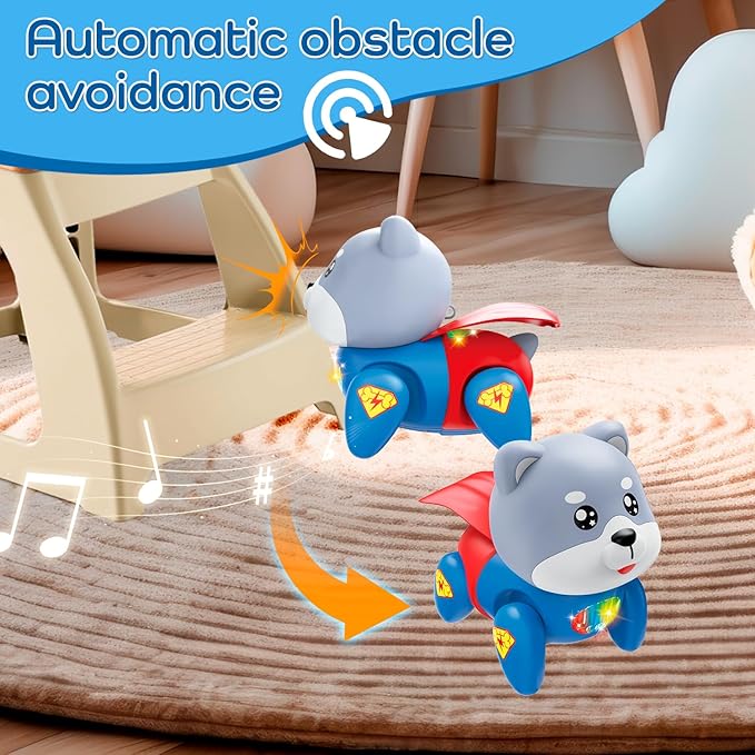 Baby Toys, Fun Tummy Time Toy for Toddlers with Music and Light, Interactive Walking Moving Sensory Toys for Infant Baby Girls and Boys, Birthday Gifts for Kids Boy Girl 3 4 5 6 7 8 Years