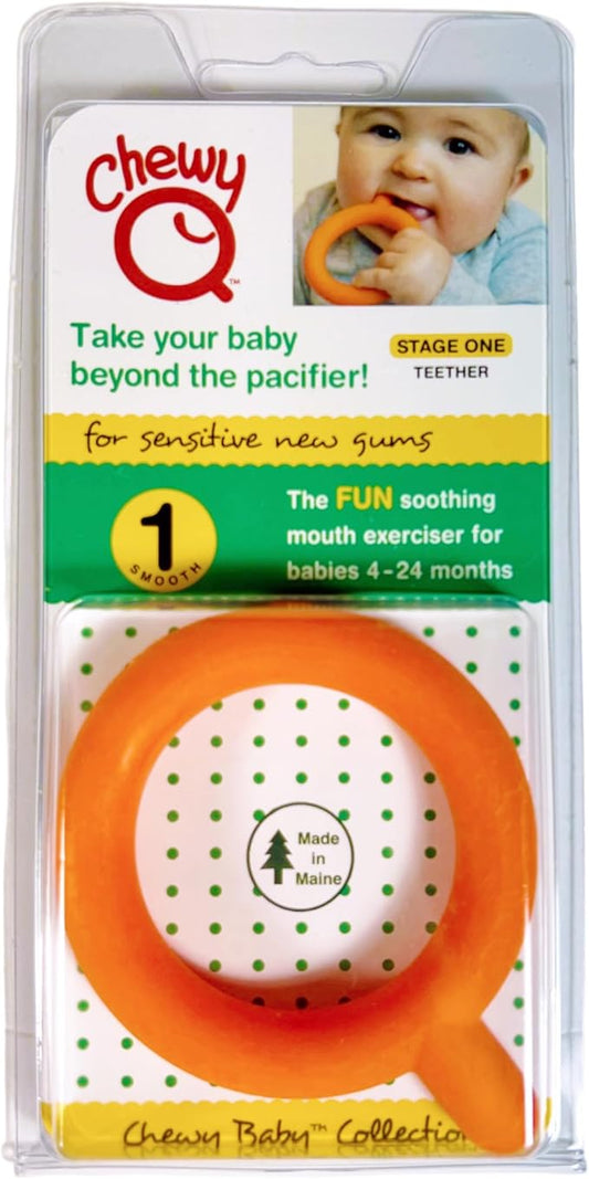 Chewy Tubes Chewy Q - 1 Orange Smooth Q Oral Sensory Mouth Exerciser Teether