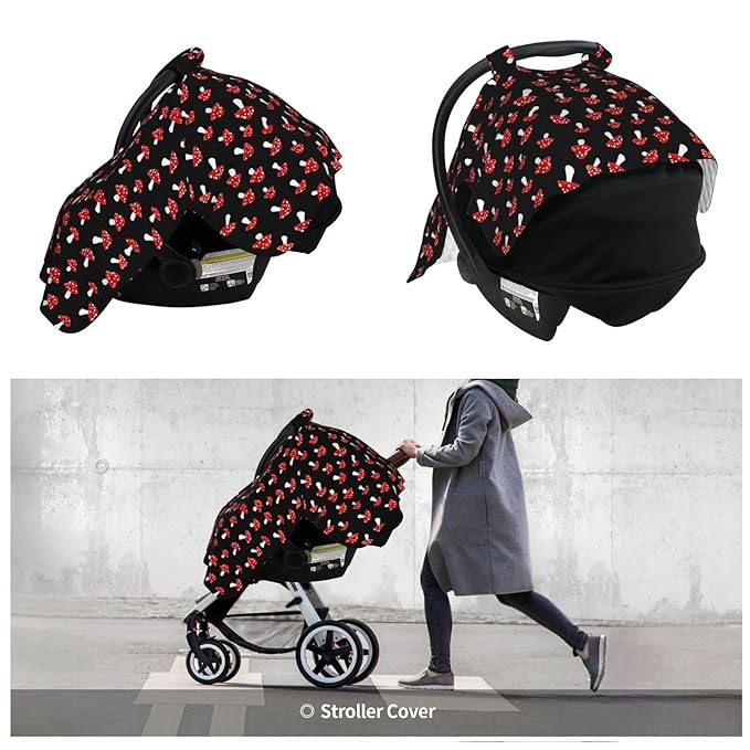 Cute Forest Mushrooms Baby Car Seat Canopy Nursing Cover for Newborn Car Seat Breastfeeding Covers Blanket Newborn Shower Gift