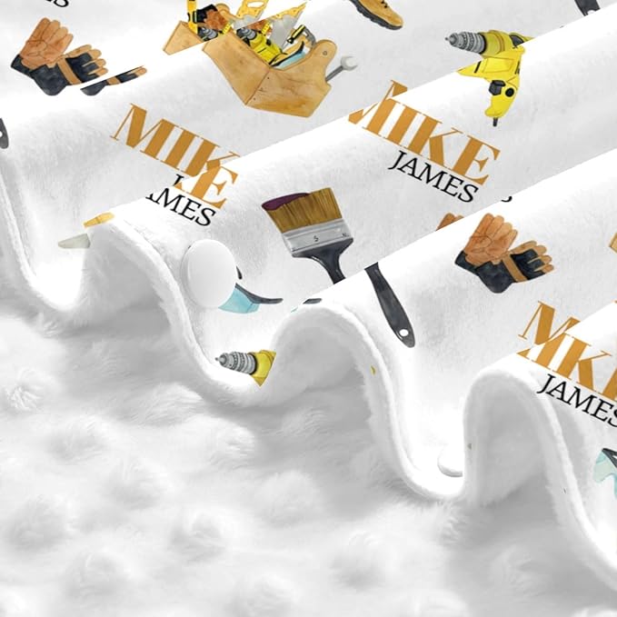 Personalized Baby Car Seat Canopy for Babies, Custom Name Baby Car Seats Covers for Boys Girls, Opening Minky Nursing Breastfeeding Cover for Infant Newborn, Carseat Canopies (Tools)