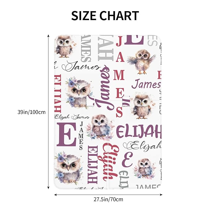 Personalized Baby Car Seat Canopy Minky Owl Baby Blanket Custom Name Baby Car Seat Cover Girls Boys Infant Newborn Carseat Canopy Nursing Cover for Stroller Car Seat Canopies