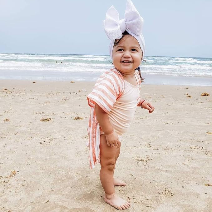 Baby Girl's 8'' Halloween Bow Headband Soft Big Bow knot Nylon Headband Toddler Hairband for Photography Travel Party Festivals 2Pcs (2- Black White)