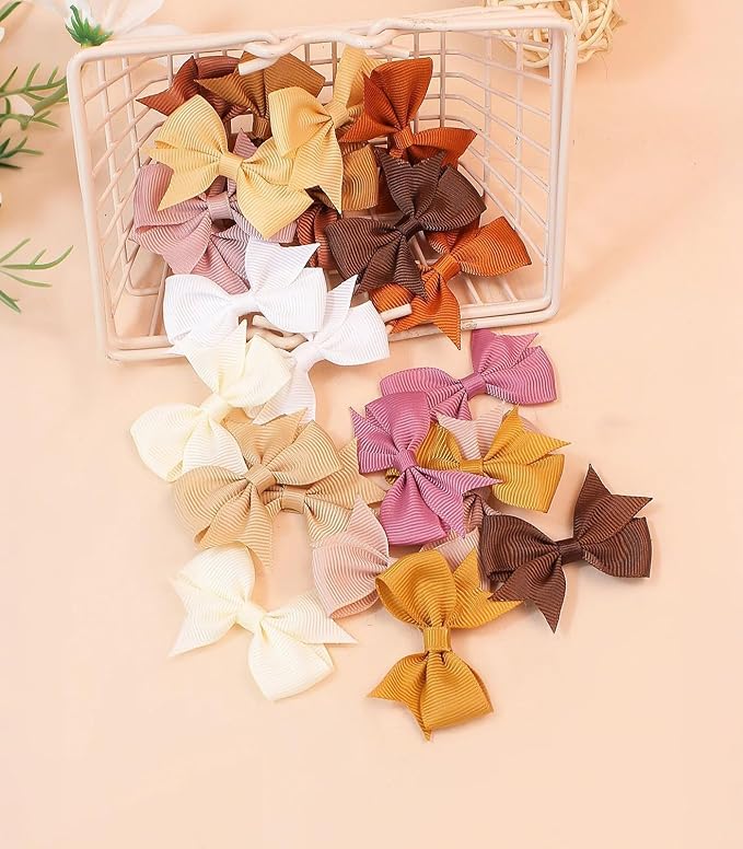 ALinmo Hair Clips for Girls 100PCS - 2" Fully Lined Tiny Bows, Alligator Clips for Infants and Toddlers in Pairs
