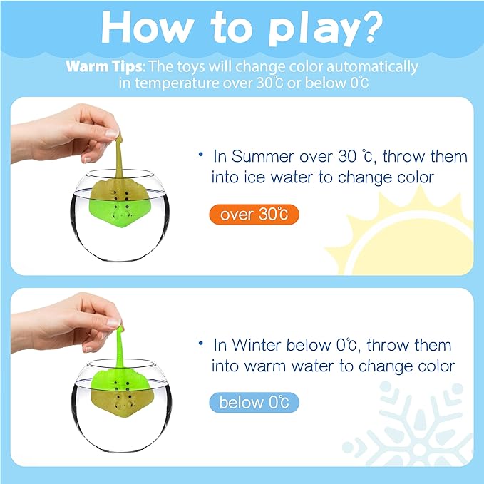 Ocean Animal Series -12pcs Temperature Color Change Bath Toys,Water Table Toys for Easter Egg Fillers,Goodie Bags Fillers,Themed Party,Classroom Rewards,Carnival Prize, for Kids 3+