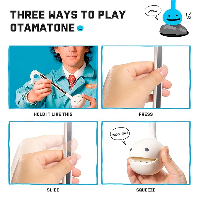 Otamatone Japanese Electronic Musical Instrument Portable Music Synthesizer from Japan by Maywa Denki Studio Award Winning, Educational Fun Gift for Children, Teens & Adults - White Set of 3