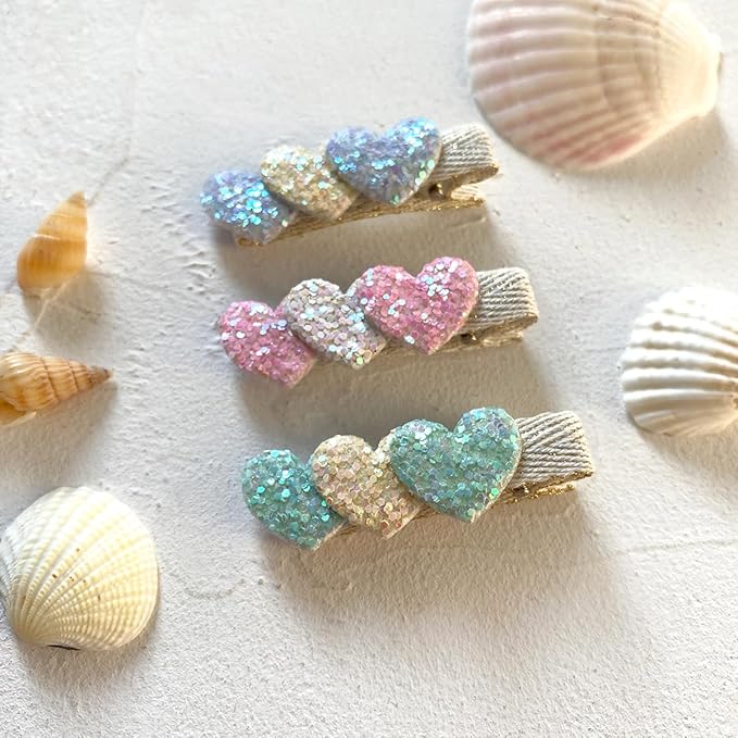 Glitter Mermaid Hair Clips for Girls, 10pcs Non Slip Fully Lined Alligator Clips Hair Accessories for Baby Toddlers Kids Teens by Cherssy